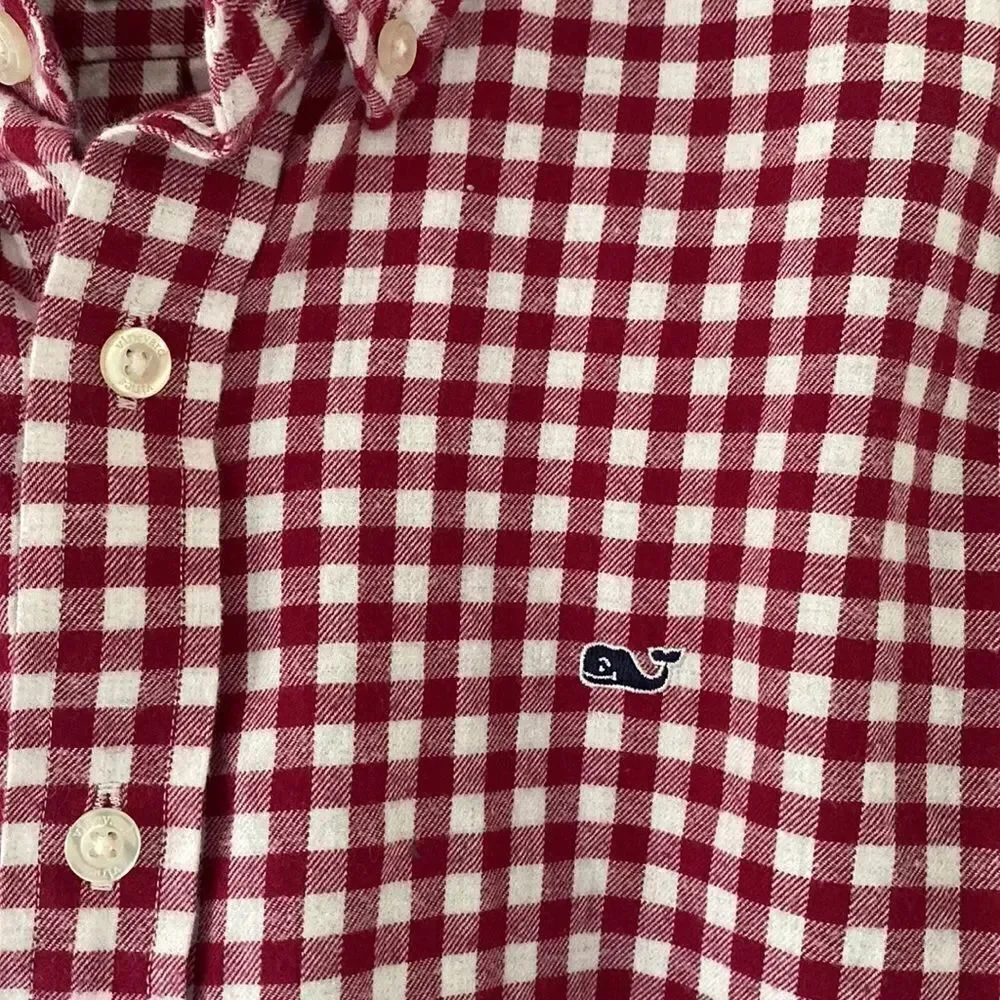 Vineyard Vines Gingham Check Button Down Long sleeve‎ Size Extra Large (18)